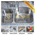 1-1/2 Double bowl kitchen sink 16 gauge reverse