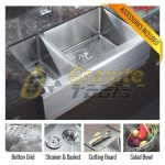 1-1/2 Double bowl APRON kitchen sink 16 gauge reverse