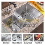 Big 1-3/4 Double bowl kitchen sink 16 gauge reverse
