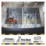 Double equal bowl APRON kitchen sink 18 gauge