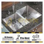 1-3/4 Double bowl kitchen sink 18 gauge reverse
