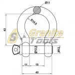 Aardwolf Bow Shackle 1.3T measures