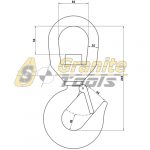 Aardwolf Swivel Hook 7T (Alloy steel) measures