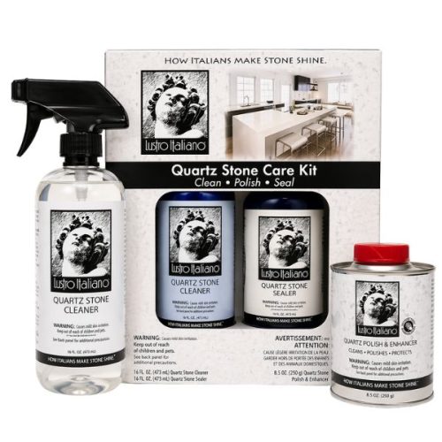 Tenax Lustro Italiano Quartz Set for cleaning and maintaining quartz agglomerate surfaces