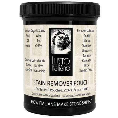 Tenax Lustro Italiano Stain Remover Pouch for removing organic stains from stone and hard surfaces