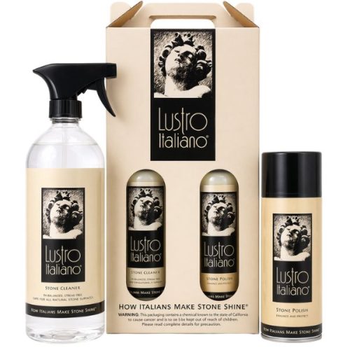 Tenax Lustro Italiano Stone Care Kit for cleaning and maintaining granite countertops and stone surfaces