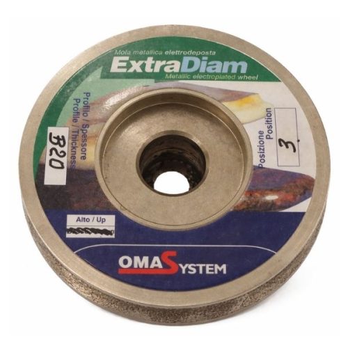 OMA Demi Bullnose B20 Extradiam Pos 3 profile wheel for polishing stone demi bullnose edges
