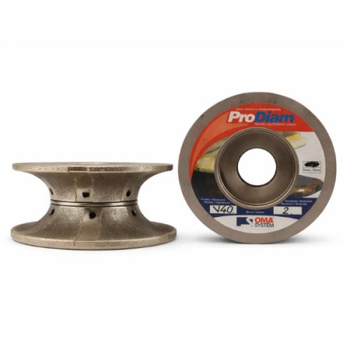OMA Full Bullnose V40 Prodiam Cont Metal Pos 2 profile wheel for marble, limestone, travertine, granite, and quartz