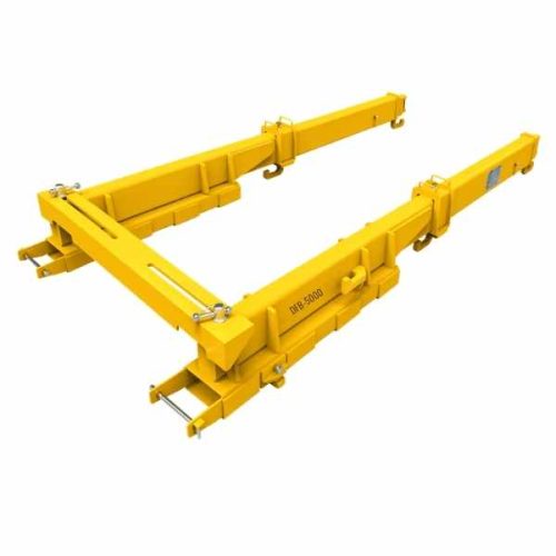 Aardwolf Double Forklift Boom DFB2-5000 for removing marble and granite slab bundles from containers