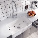 PL-FC3318SB White Fireclay Single Bowl Reversible Farmhouse Kitchen Sink