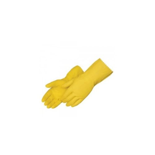 Economy Flock Lined Yellow Latex Gloves