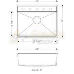 DuraGranit Single Bowl Granite Sink - Iceberg - Measures 102