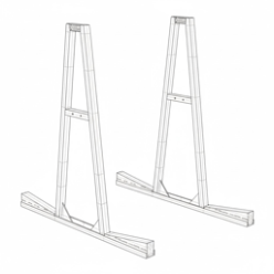 Fixed A-frame for stone slab storage and transport