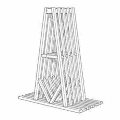 Adjustable A-frame for stone slab storage and transport