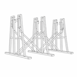 Folding A-frame for granite transport and slab storage