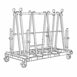 Transport rack A-frame for granite slab transport