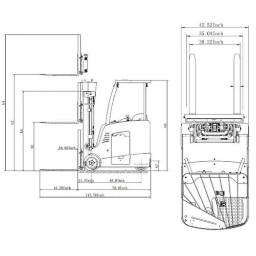 EKKO EK18RF-Li Stand-up Rider Forklift - Imagen Gallery 2