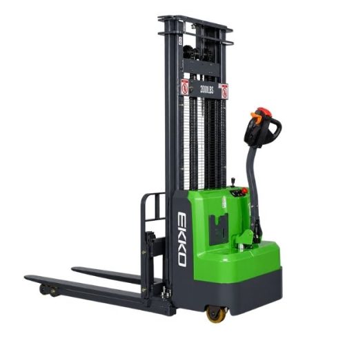 EKKO EB14C-145Li electric straddle stacker for warehouse material handling