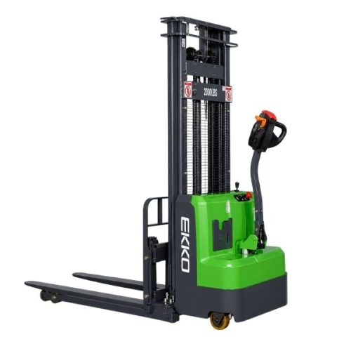 EKKO EB14C-98Li electric straddle stacker for warehouse material handling