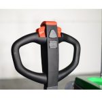 Detail view EKKO EP20E-Li Electric Walkie Pallet Jack operating controls and handle components
