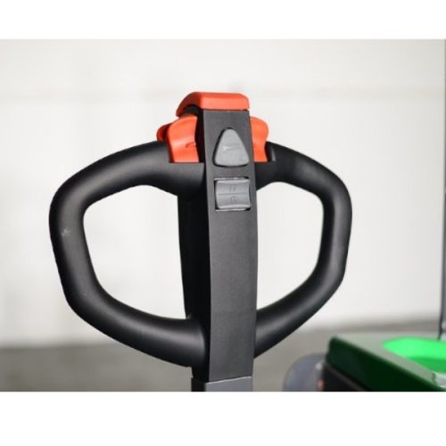 Detail view EKKO EP20E-Li Electric Walkie Pallet Jack operating controls and handle components