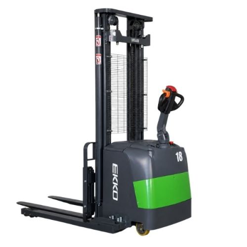 EKKO EB18C-145Li full powered lithium straddle stacker for warehouse handling