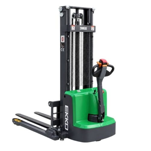 EKKO EB13E-Li lithium electric straddle stacker for warehouse material handling