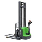 EKKO EB13ES-145Li lithium straddle stacker with side-shifting functionality for warehouse material handling