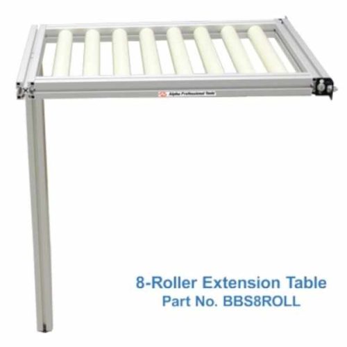 Eight-roller extension table for Alpha Black Belt Rail Saw BBS-012
