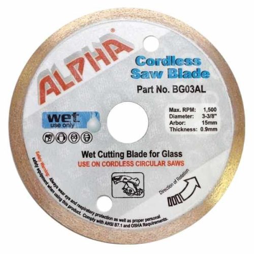 Alpha Cordless Saw Blade BG03AL for wet glass cutting