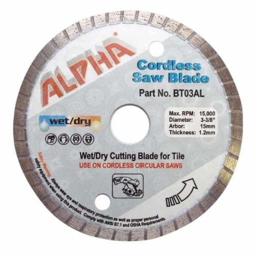 Alpha Cordless Saw Blade BT03AL for ceramic tile cutting