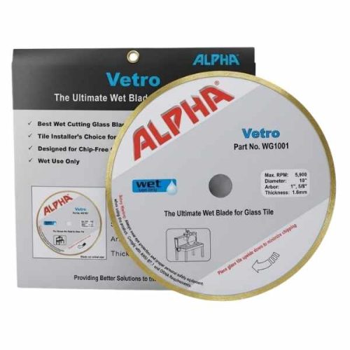 Alpha Vetro blade for portable rail saw glass tile cutting