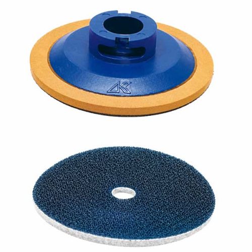 Alpha Twistouch System adapter and backer pad for handheld polishing.