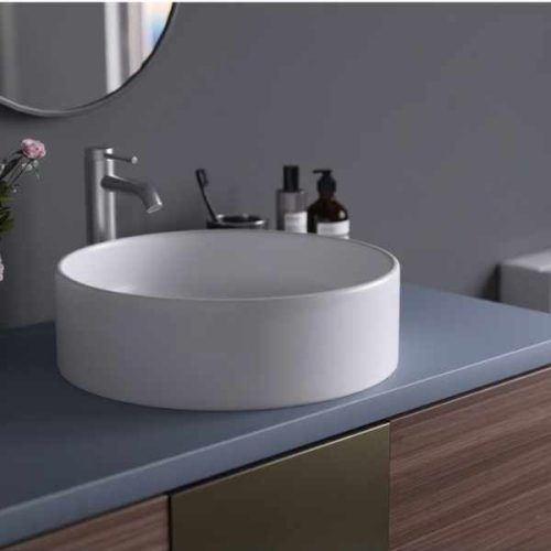Pelican PL-3079-White Shell Series porcelain vessel bathroom sink