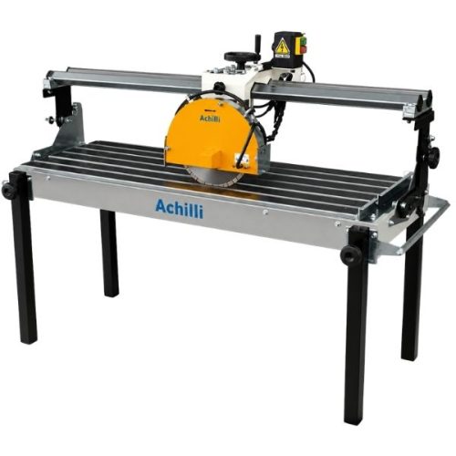 Achilli TAG PL 130 rail wet saw for cutting stone, porcelain, ceramic, glass, and concrete