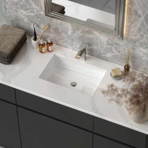 Pelican PL-1646-White ADA porcelain undermount bathroom sink