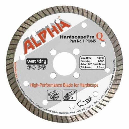 Alpha HardscapePro Q HPQ045 diamond blade for hardscape cutting