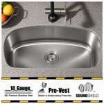 ARA super single bowl undermount kitchen sink in 18 gauge stainless steel