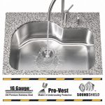 CETUS 1-3/4 single bowl undermount kitchen sink in 16 gauge stainless steel