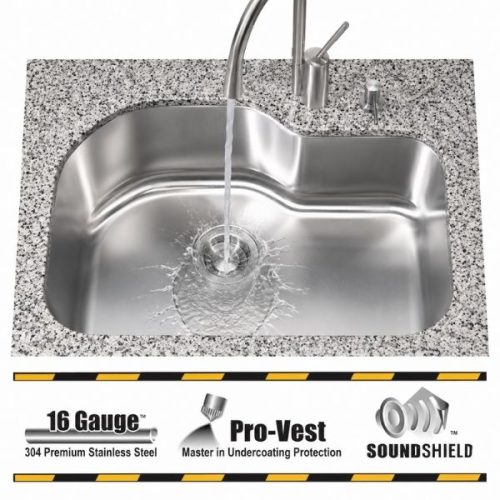 CETUS 1-3/4 single bowl undermount kitchen sink in 16 gauge stainless steel