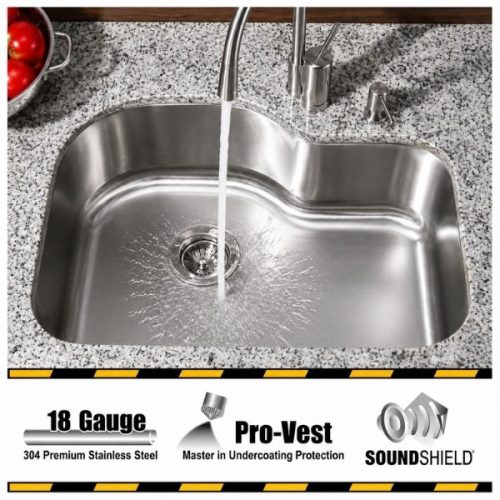 CETUS 1-3/4 single bowl undermount kitchen sink in 18 gauge stainless steel