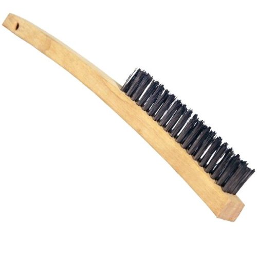 14 inch curved wire brush with carbon steel bristles