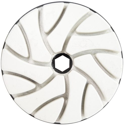 Cyclone S Hybrid Wheels for straight and bullnose edge polishing on multi-head machines.