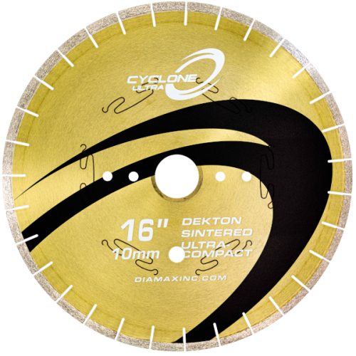 Cyclone Ultra Blade with silent steel core for cutting Dekton, Neolith, and quartz.