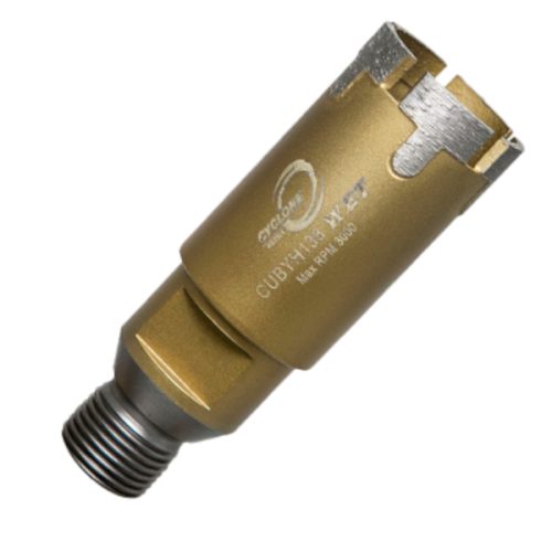 Cyclone Ultra CNC Core Bit with T-segment design for stone drilling.