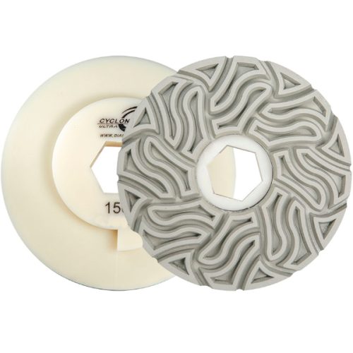 Cyclone Ultra Straight Edge Snail Lock Wheel for wet auto-edge stone polishing.