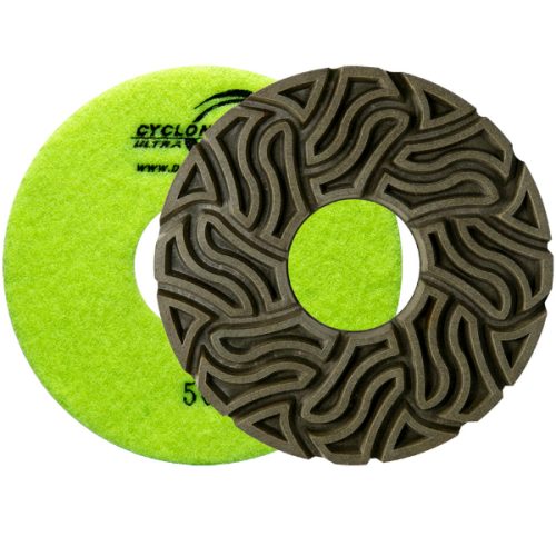 Cyclone Ultra Straight Edge Velcro Wheel for wet auto-edge stone polishing.