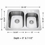 Double equal bowl drop-in kitchen sink in stainless steel