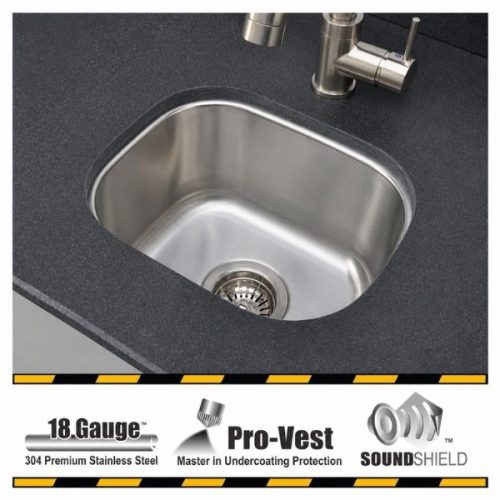 DRACO single bowl undermount bar prep sink in stainless steel