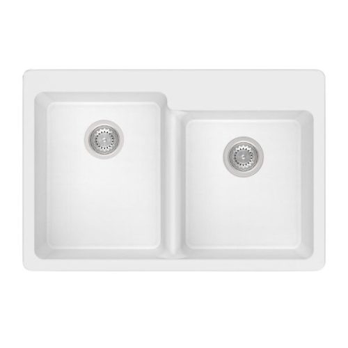 DuraGranit 1-3/4 double bowl granite sink in Iceberg finish